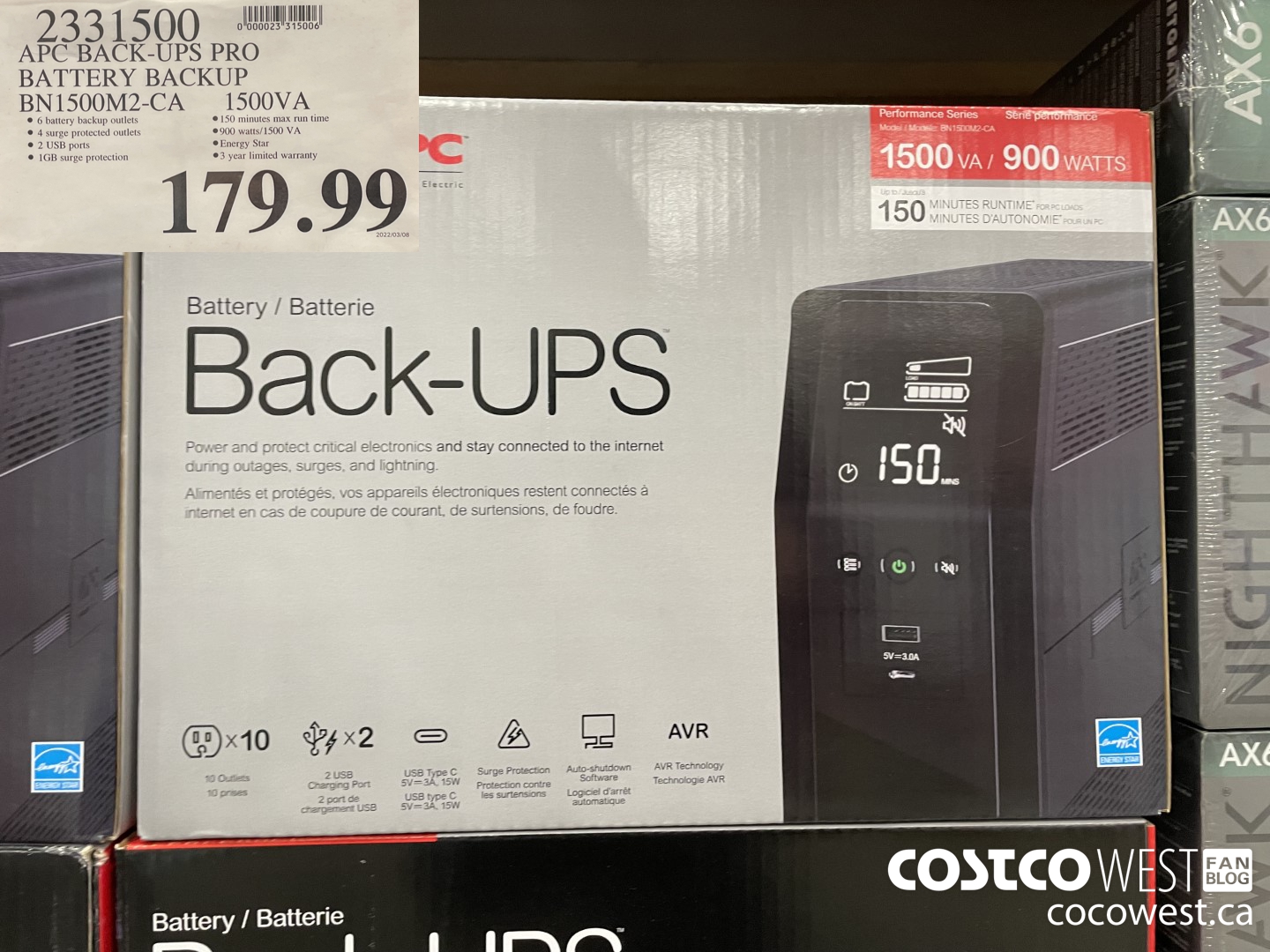 2331500 APC BACK-UPS PRO BATTERY BACKUP BN1500M2-CA 1500VA $179.99