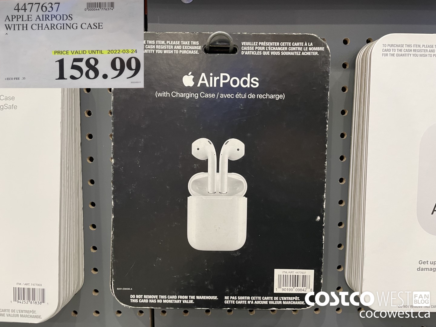 4477637 APPLE AIRPODS WITH CHARGING CASE (EXPIRES ON 2022-03-24) $158.99