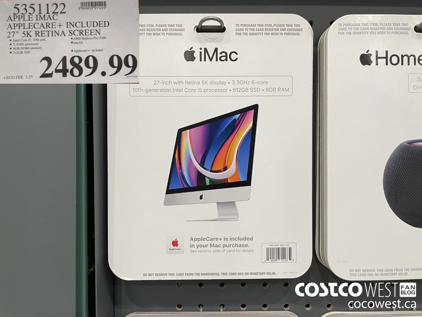 5351122 APPLE IMAC APPLECARE+ INCLUDED 27