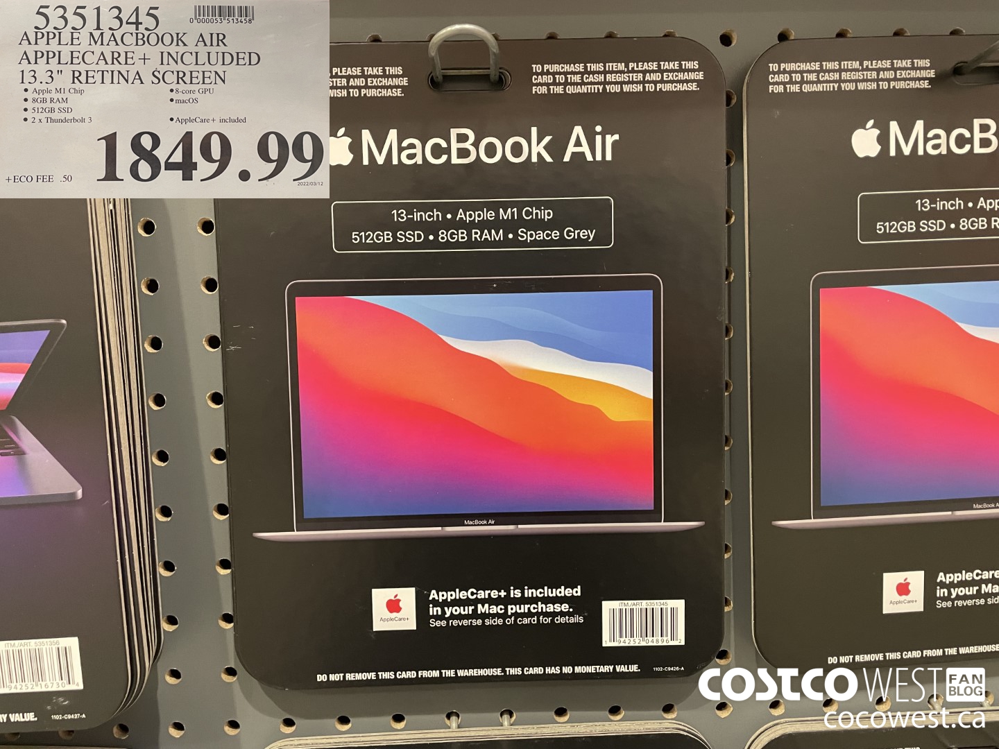 5351345 APPLE MACBOOK AIR APPLECARE+ INCLUDED 13.3