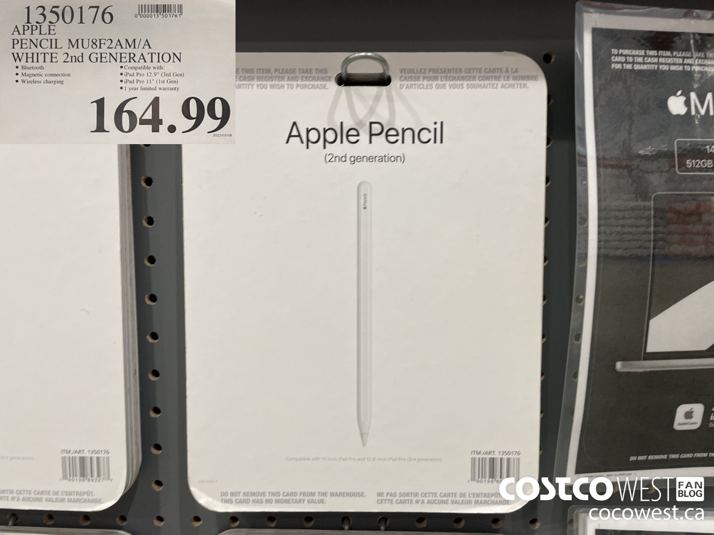 1350176 APPLE PENCIL MU8F2AM/A WHITE 2nd GENERATION $164.99