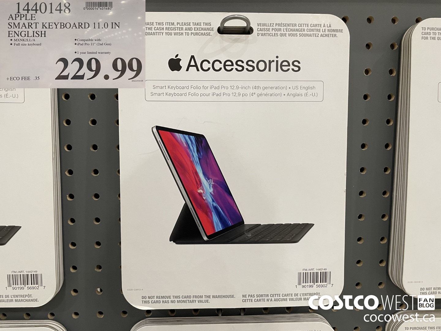 1440148 APPLE SMART KEYBOARD 11.0 IN ENGLISH $229.99