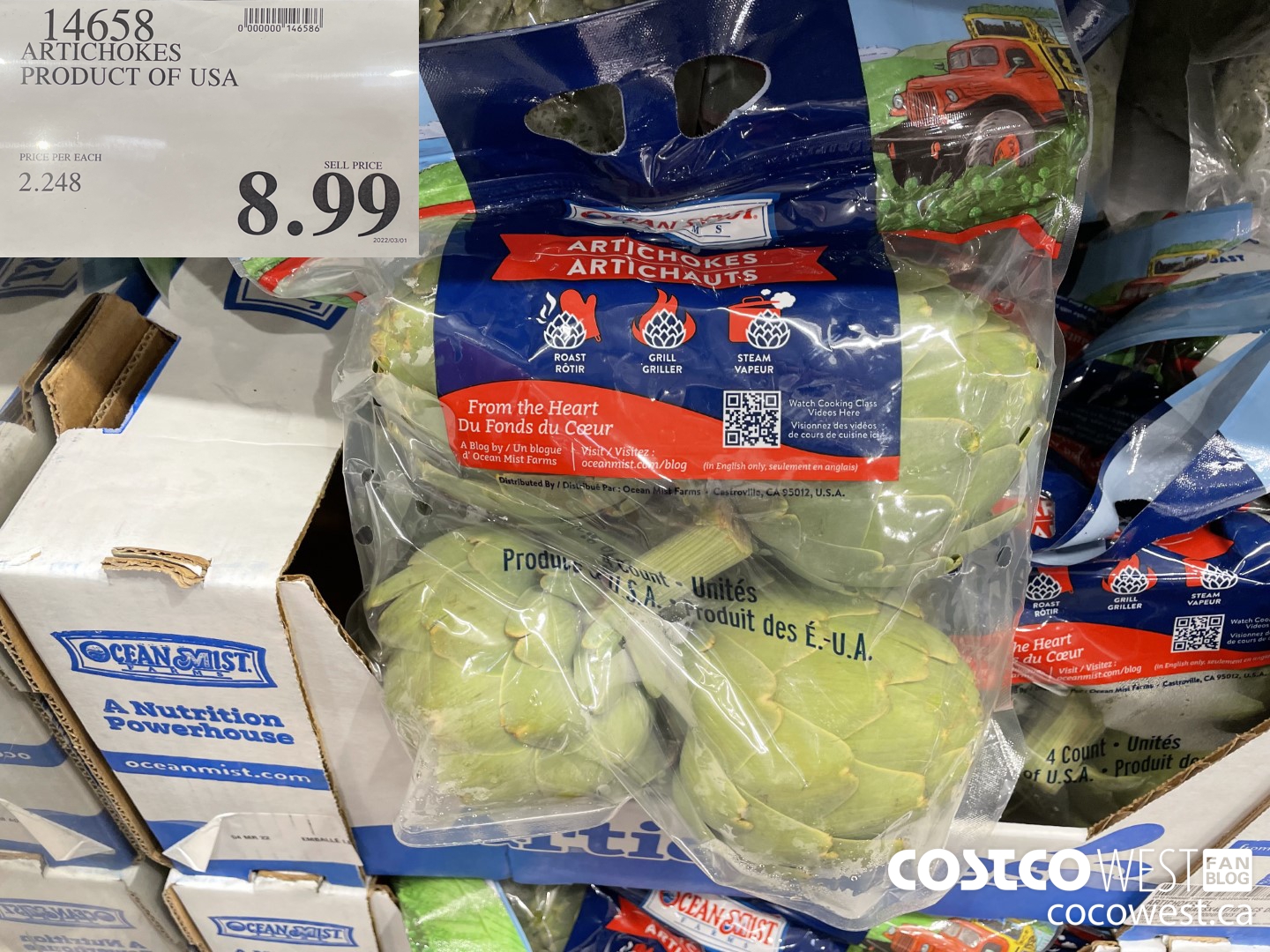 14658 ARTICHOKES PRODUCT OF USA $8.99
