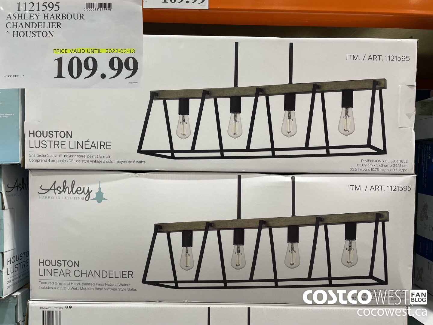 1121595 ASHLEY HARBOUR CHANDELIER HOUSTON (EXPIRES ON 2022-03-13) $109.99