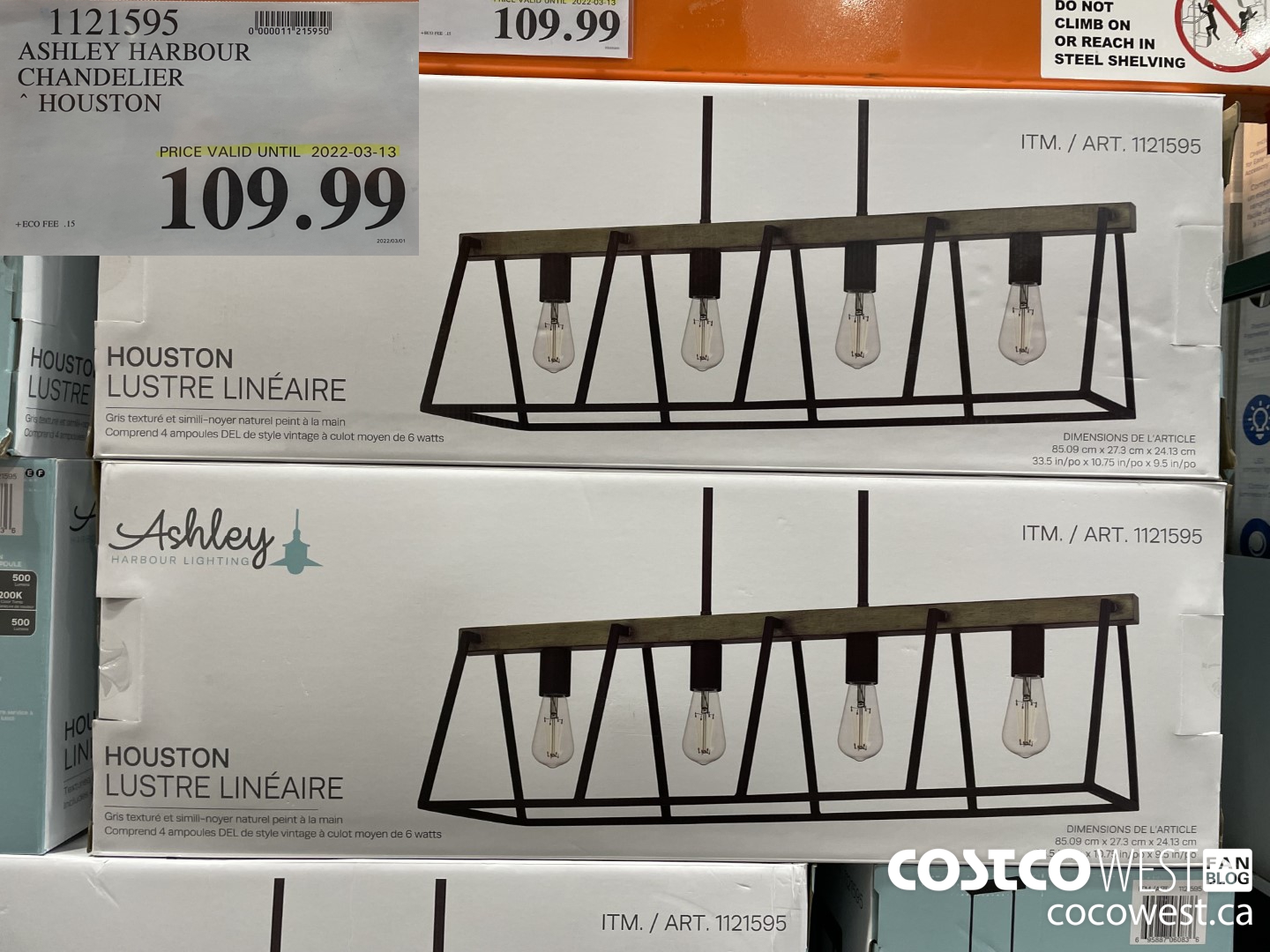 1121595 ASHLEY HARBOUR CHANDELIER HOUSTON (EXPIRES ON 2022-03-13) $109.99