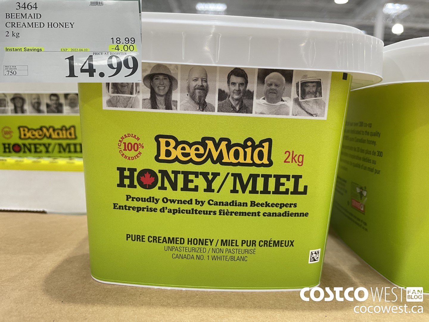 3464 BEEMAID CREAMED HONEY 2 kg ($4.00 INSTANT SAVINGS EXPIRES ON 2021-04-10) $14.99