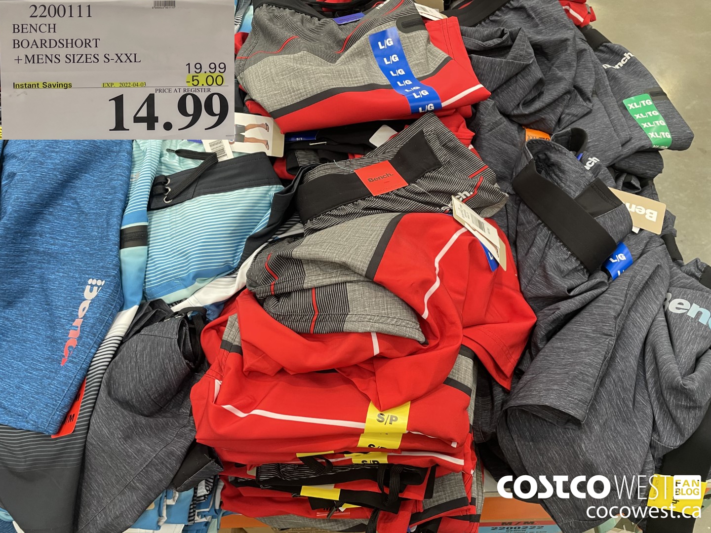 2200111 BENCH BOARDSHORT MENS SIZES S-XXL ($5.00 INSTANT SAVINGS EXPIRES ON 2022-04-03) $14.99