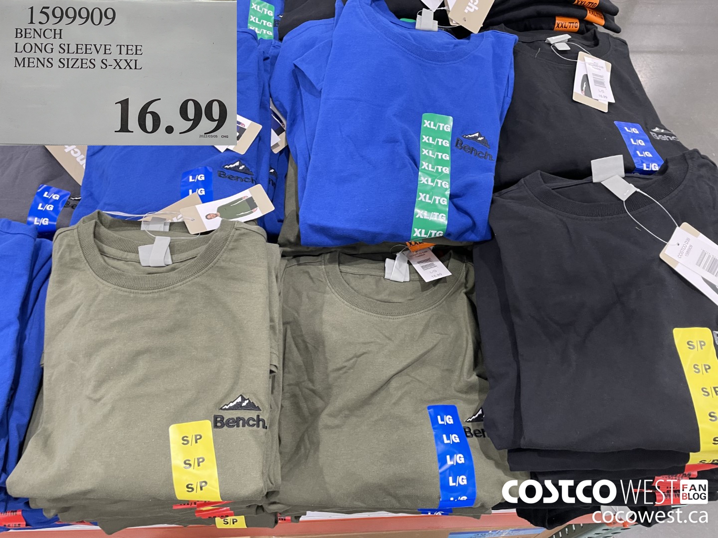 1599909 BENCH LONG SLEEVE TEE MENS SIZES S-XXL  $16.99