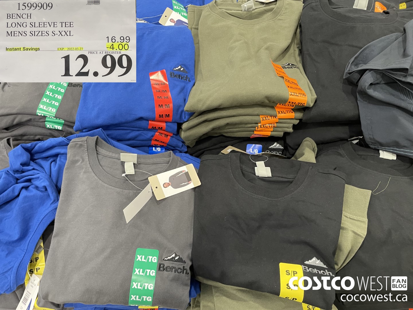 1599909 BENCH LONG SLEEVE TEE MENS SIZES S-XXL  ($4.00 INSTANT SAVINGS EXPIRES ON 2022-03-27) $12.99