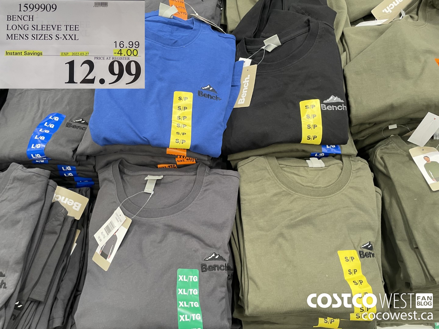 1599909 BENCH LONG SLEEVE TEE MENS SIZES S-XXL  ($4.00 INSTANT SAVINGS EXPIRES ON 2022-03-27) $12.99