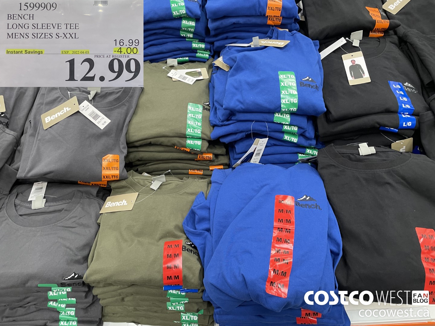 1599909 BENCH LONG SLEEVE TEE MENS SIZES S-XXL  ($4.00 INSTANT SAVINGS EXPIRES ON 2022-04-03) $12.99