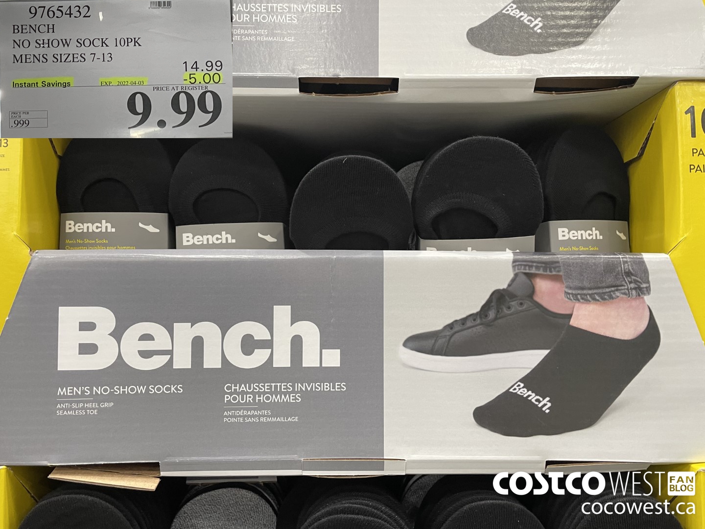 9765432 BENCH NO SHOW SOCK 10PK MENS SIZES 7-13 ($5.00 INSTANT SAVINGS EXPIRES ON 2022-04-03) $9.99