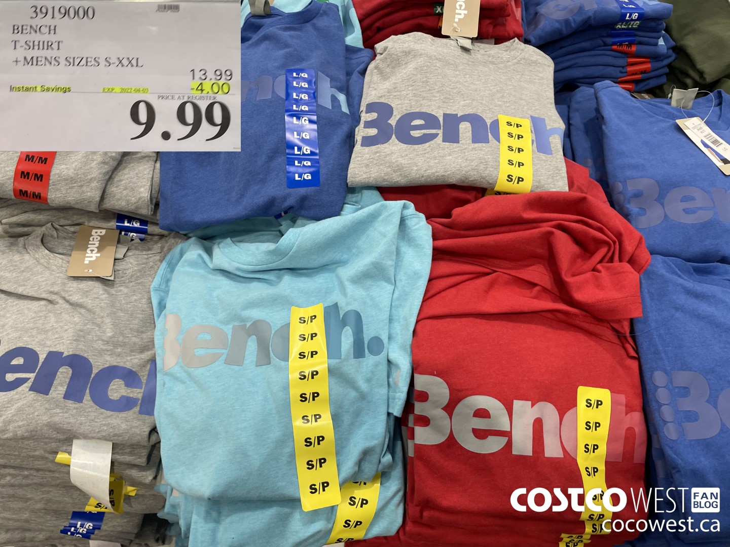 3919000 BENCH T-SHIRT MENS SIZES S-XXL  ($4.00 INSTANT SAVINGS EXPIRES ON 2022-04-03) $9.99