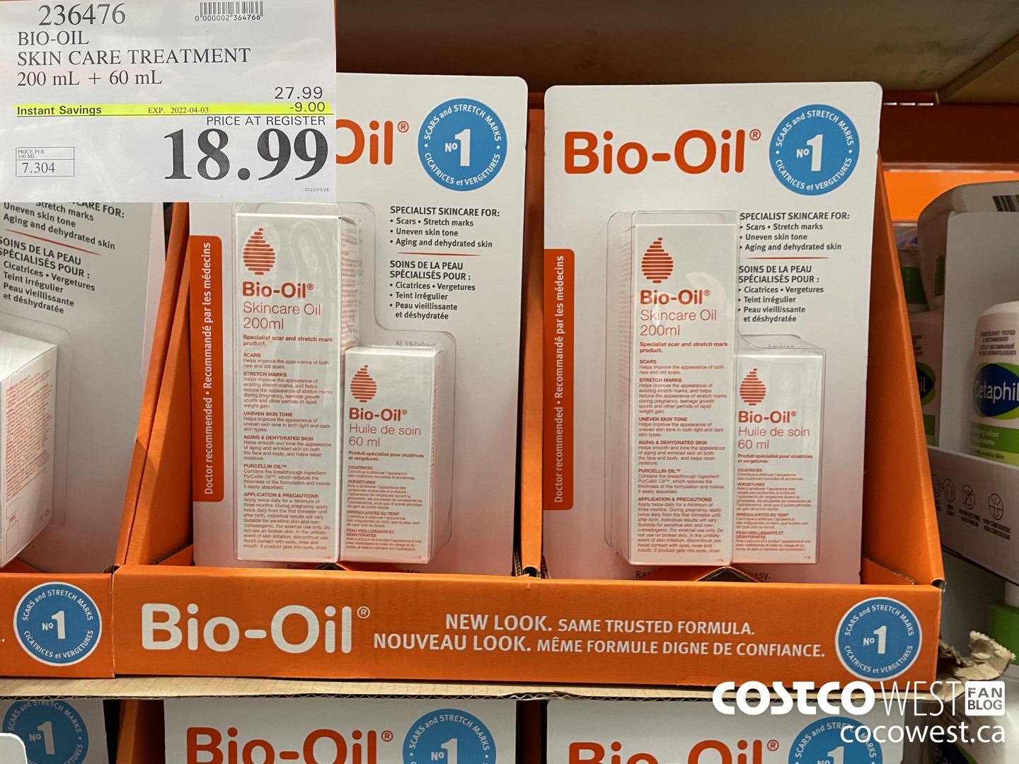 236476 BIO-OIL SKIN CARE TREATMENT 200 mL + 60 mL ($9.00 INSTANT SAVINGS EXPIRES ON 2022-04-03) $18.99