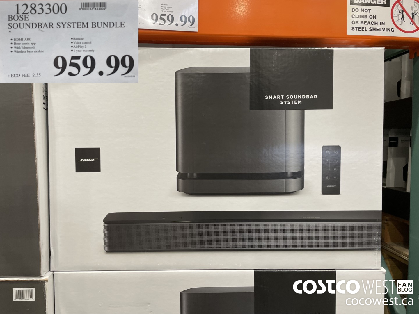 1283300 BOSE SOUNDBAR SYSTEM BUNDLE $959.99