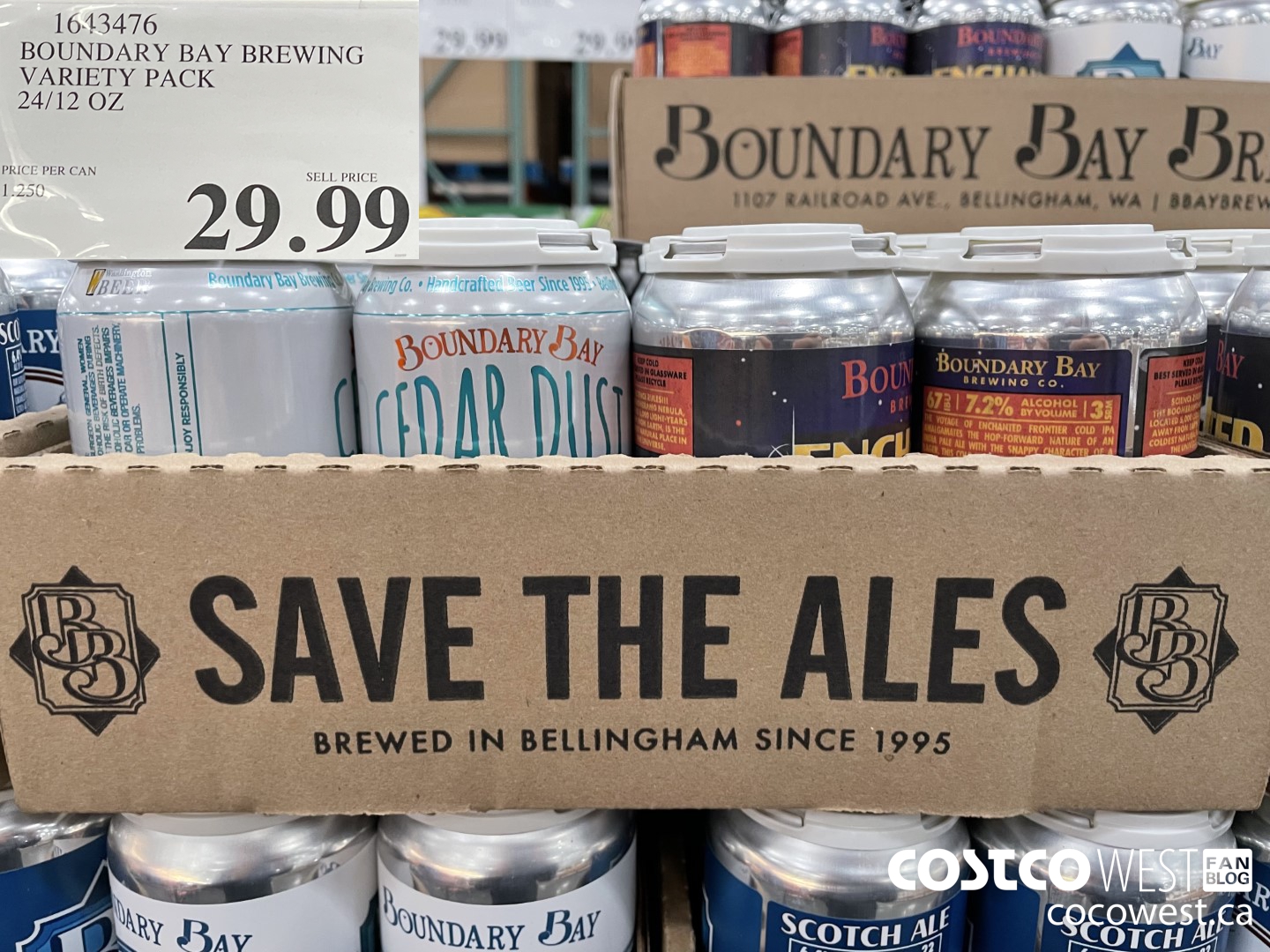1643476 BOUNDARY BAY BREWING VARIETY PACK 24/12 OZ $29.99