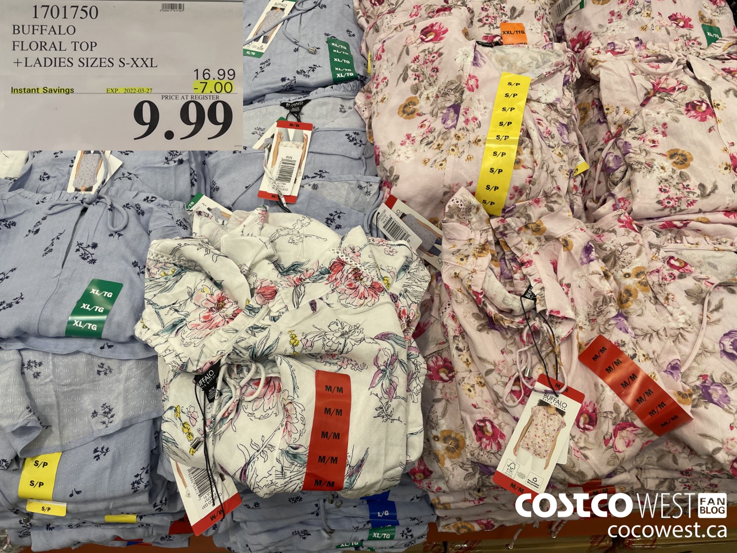 1701750 BUFFALO FLORAL TOP LADIES SIZES S-XXL ($7.00 INSTANT SAVINGS EXPIRES ON 2022-03-27) $9.99