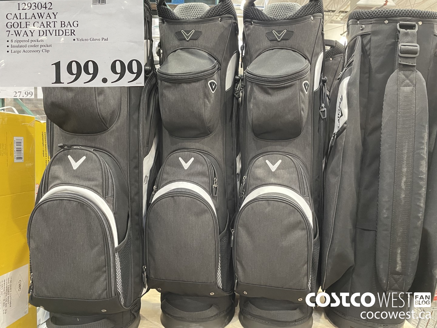 1293042 CALLAWAY GOLF CART BAG 7-WAY DIVIDER $199.99