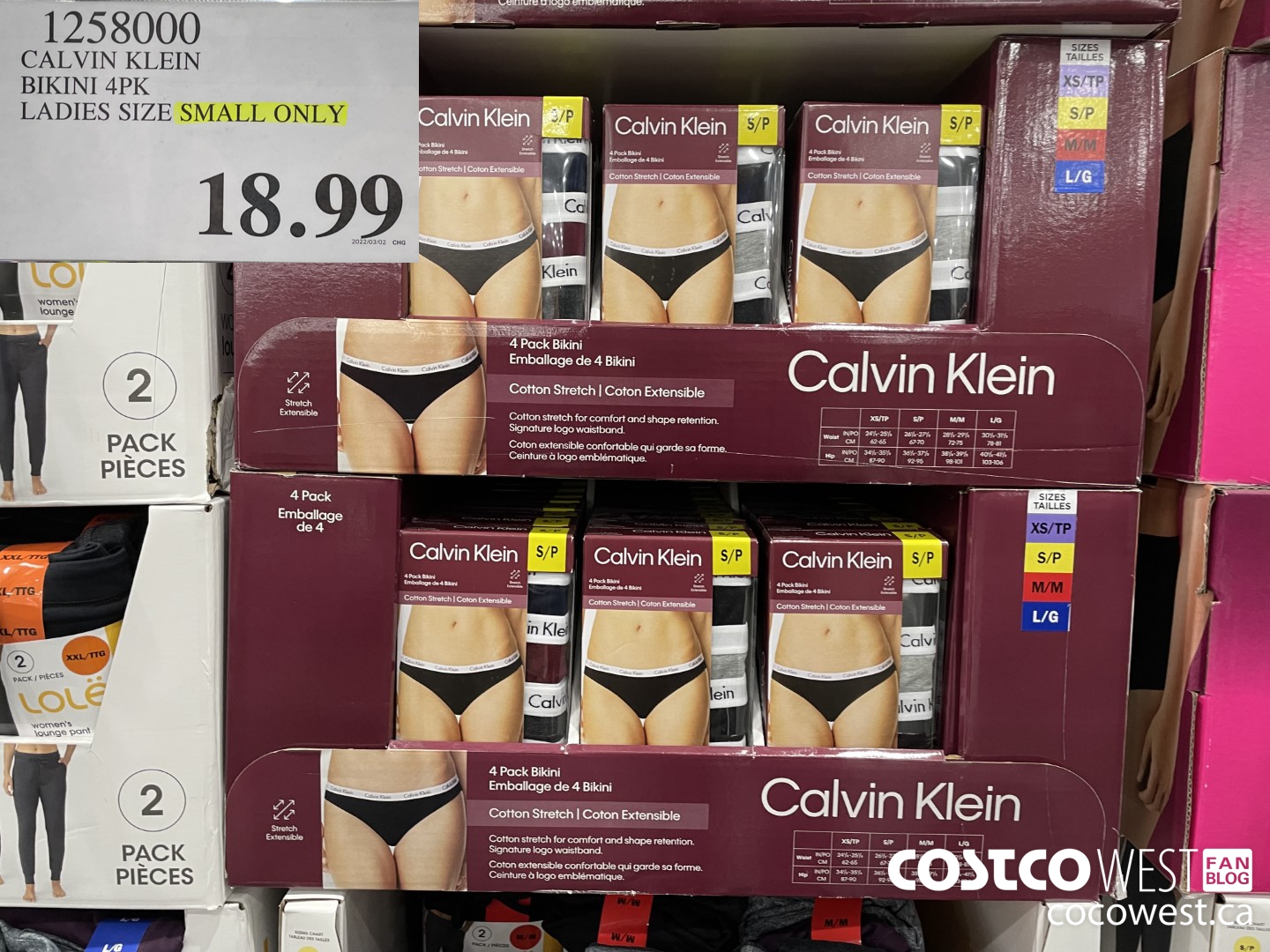 1258000 CALVIN KLEIN BIKINI 4PK LADIES SIZES SMALL ONLY $18.99
