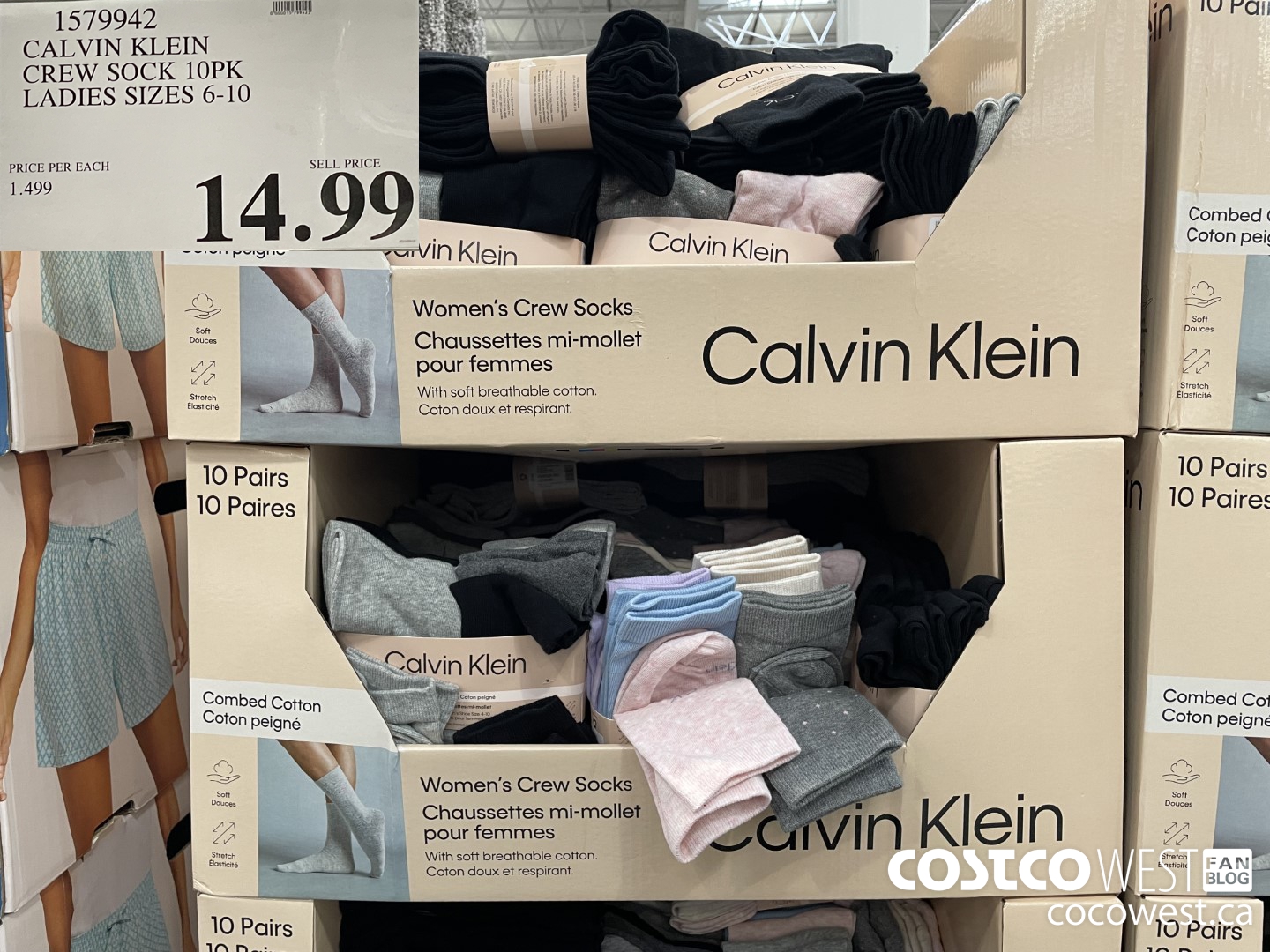 1579942 CALVIN KLEIN CREW SOCK 10PK LADIES SIZES 6-10 $14.99