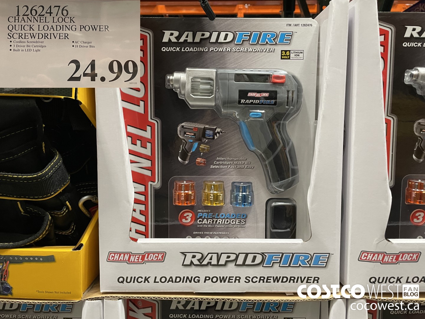 1262476 CHANNEL LOCK QUICK LOADING POWER SCREWDRIVER  $24.99