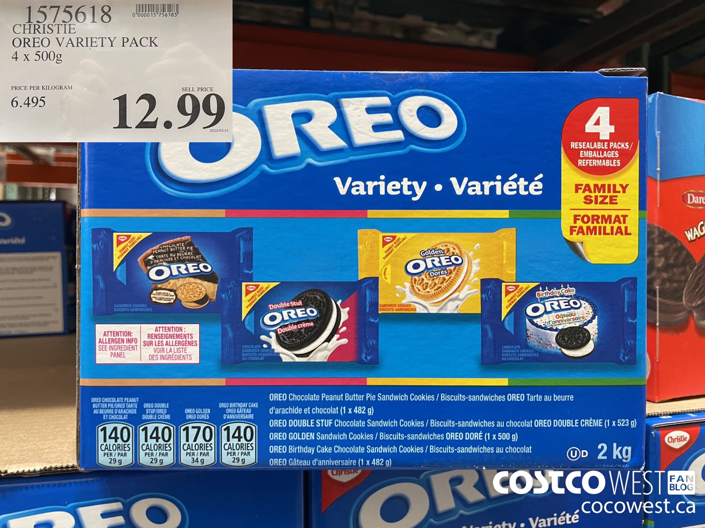 1575618 CHRISTIE OREO VARIETY PACK 4 x 500g $12.99