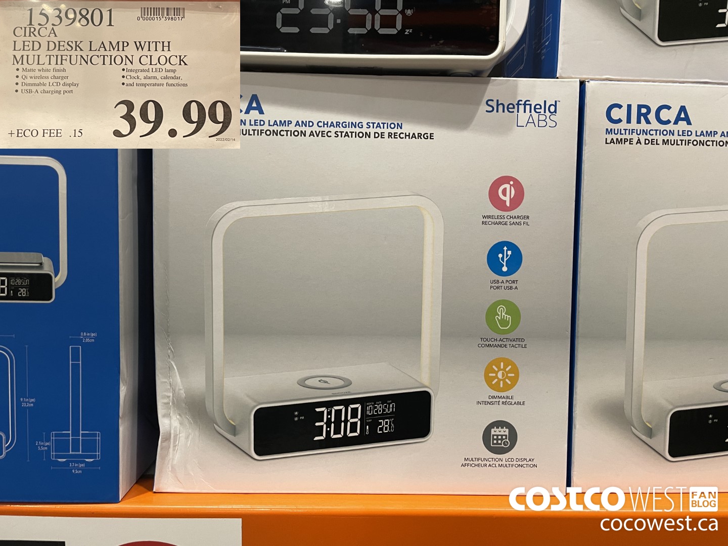 1539801 CIRCA LED DESK LAMP WITH MULTIFUNCTION CLOCK $39.99