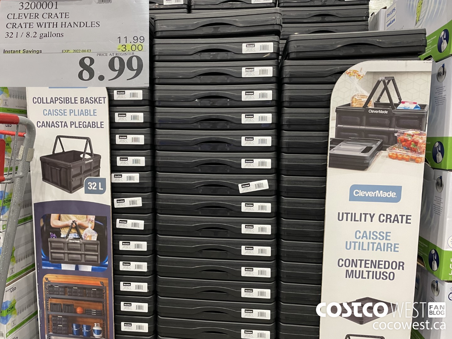 3200001 CLEVER CRATE CRATE WITH HANDLES 32 L / 8.2 gallons ($3.00 INSTANT SAVINGS EXPIRES ON 2022-04-03) $8.99