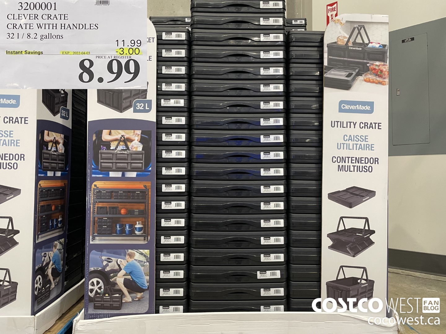 3200001 CLEVER CRATE CRATE WITH HANDLES 32 L / 8.2 gallons ($3.00 INSTANT SAVINGS EXPIRES ON 2022-04-03) $8.99