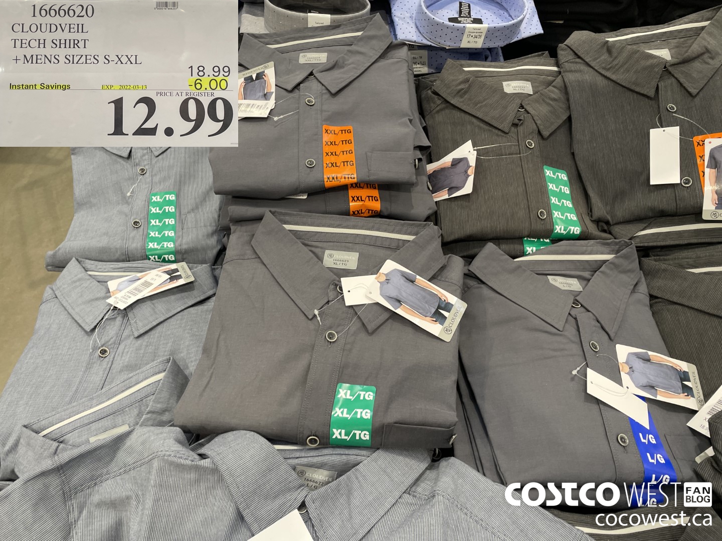 1666620 CLOUDVEIL TECH SHIRT MENS SIZES S-XXL  ($6.00 INSTANT SAVINGS EXPIRES ON 2022-03-13) $12.99