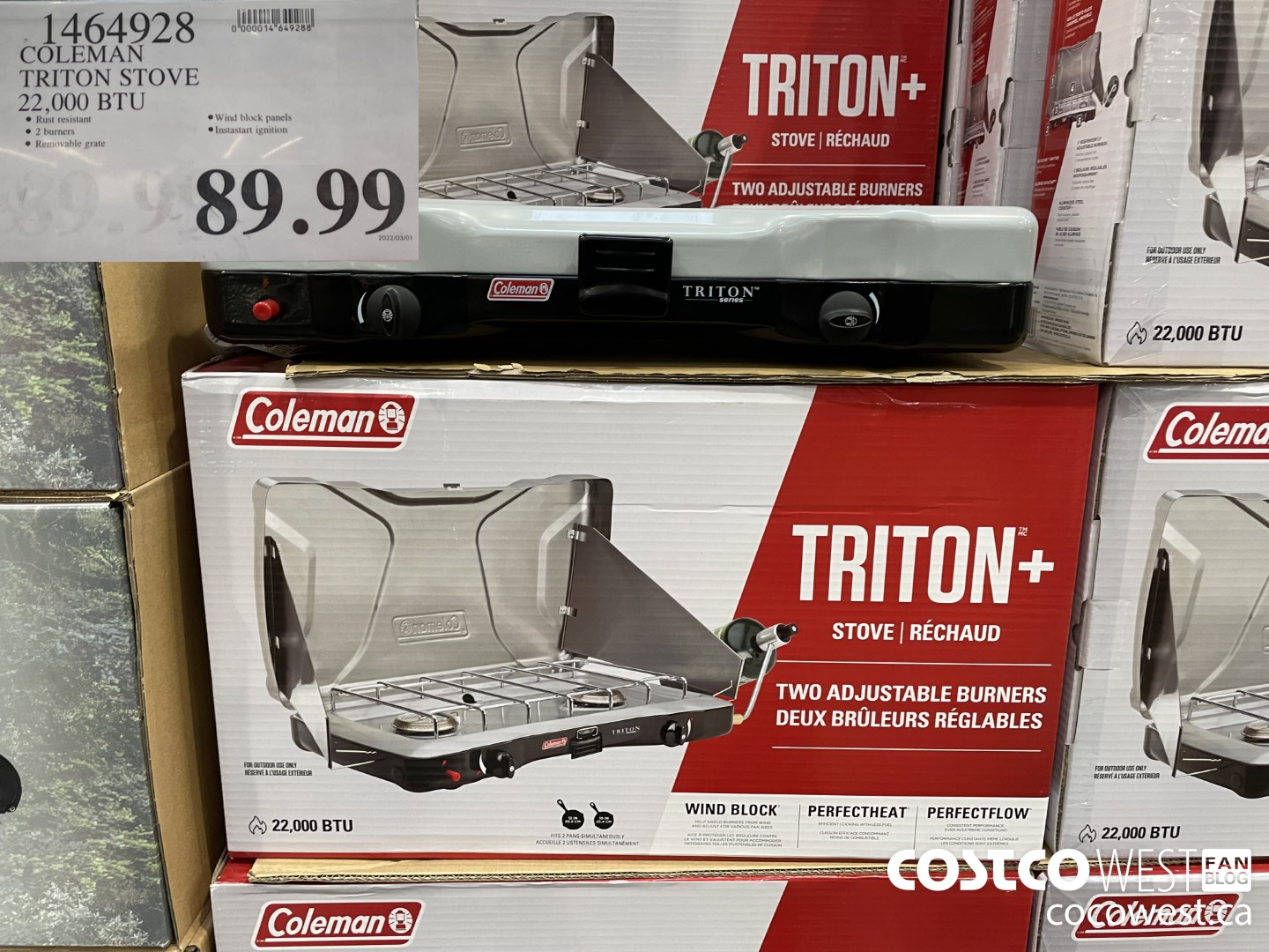 1464928 COLEMAN TRITON STOVE 22,000 BTU $89.99