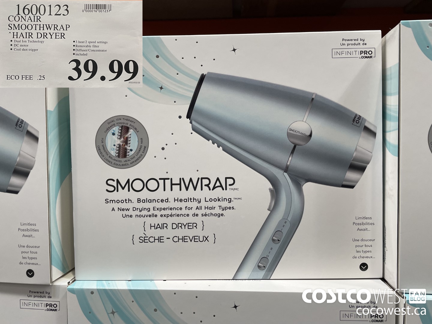 1600123 CONAIR SMOOTHWRAP HAIR DRYER $39.99