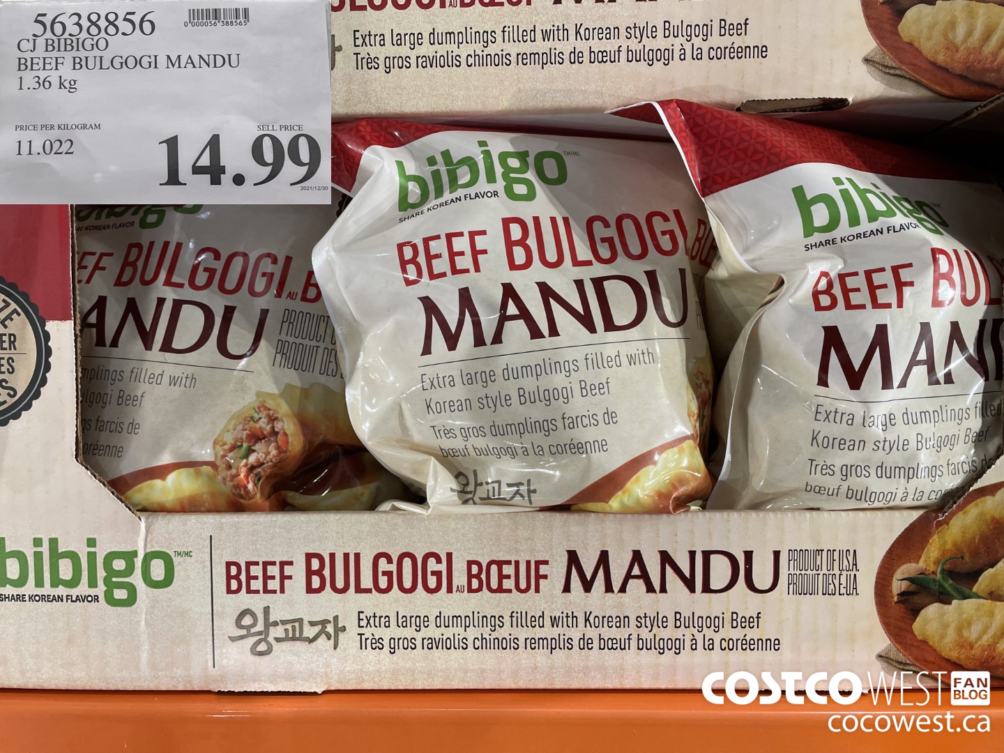 5638856 CT BIBIGO BEEF BULGOGI MANDU 1.36 kg $14.99