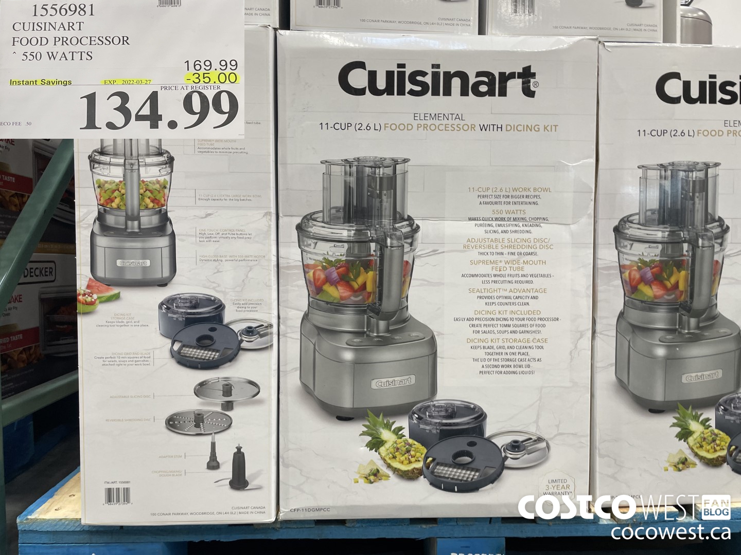 1556981 CUISINART FOOD PROCESSOR 550 WATTS ($35.00 INSTANT SAVINGS EXPIRES ON 2022-03-27) $134.99