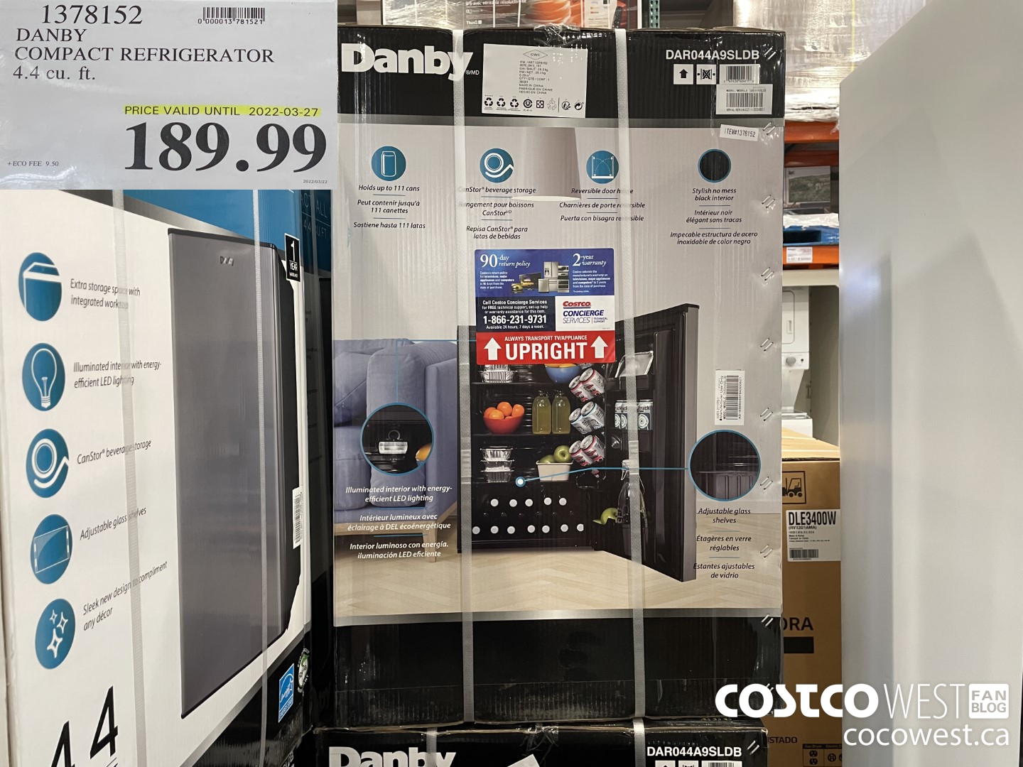 1378152 DANBY COMPACT REFRIGERATOR 4.4 cu. ft. (EXPIRES ON 2022-03-27) $189.99