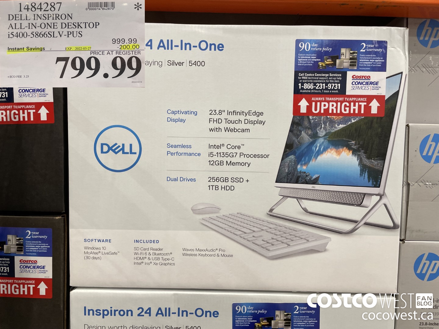 1484287 DELL INSPIRON ALL-IN-ONE DESKTOP 15400-5866SLV-PUS ($200.00 INSTANT SAVINGS EXPIRES ON 2022-03-27) $799.99