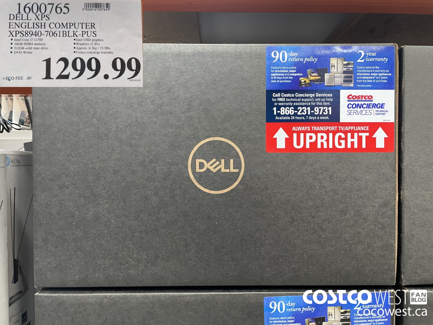 1600765 DELL XPS ENGLISH COMPUTER XPS8940-7061BLK-PUS $1299.99