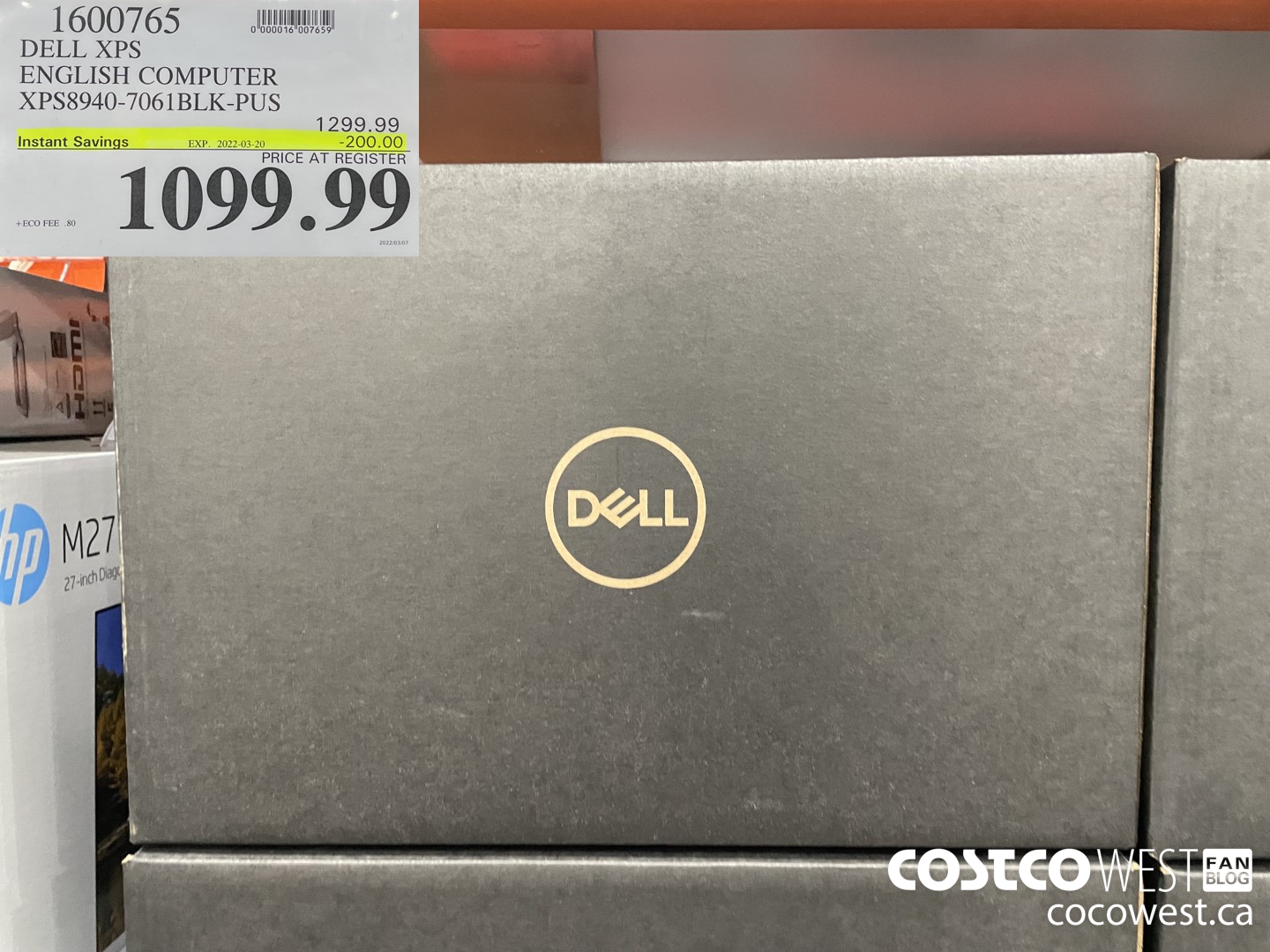 1600765 DELL XPS ENGLISH COMPUTER XPS8940-7061BLK-PUS ($200.00 INSTANT SAVINGS EXPIRES ON 2022-03-20) $1099.99