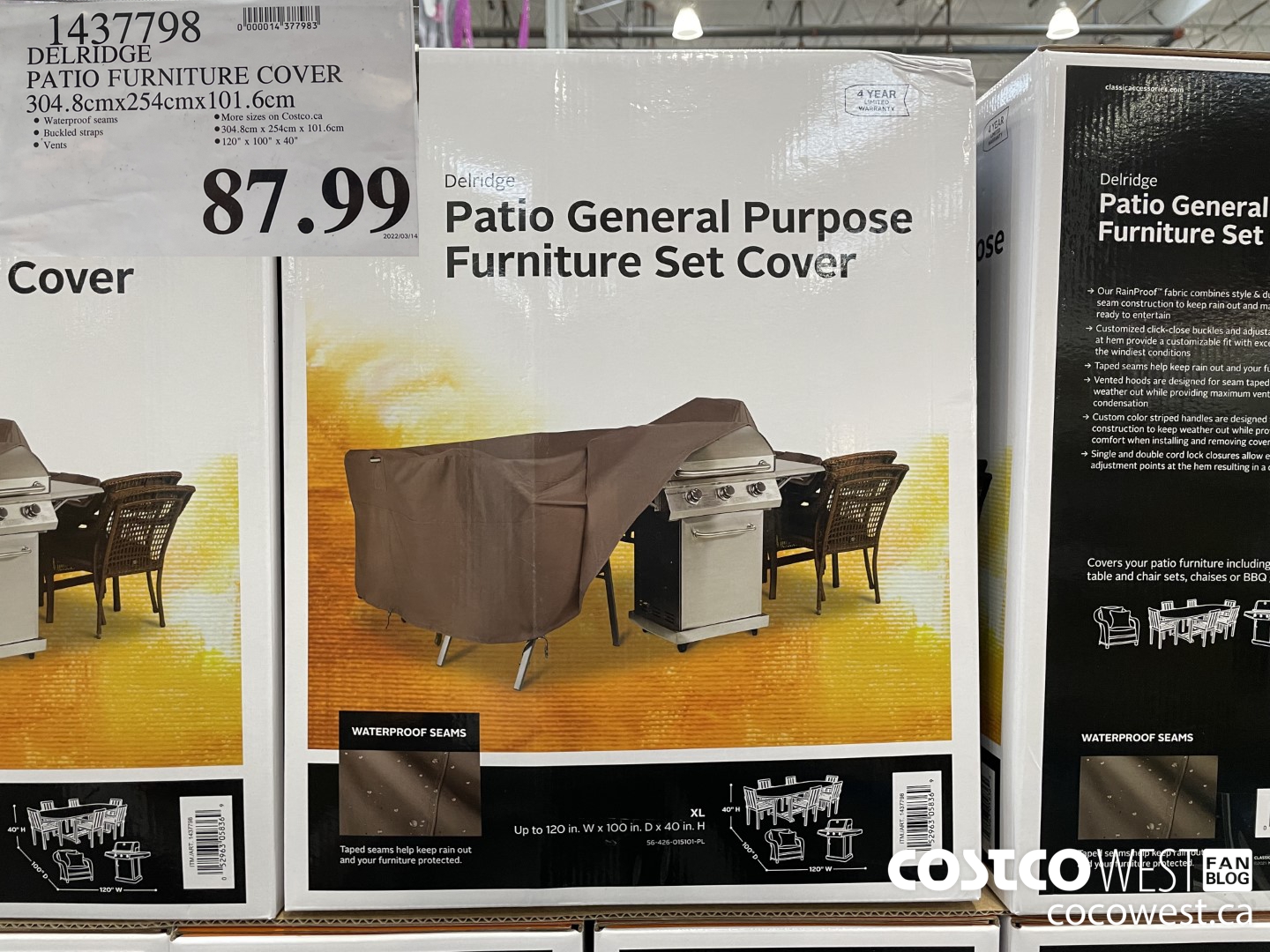 1437798 DELRIDGE PATIO FURNITURE COVER 304.8cmx254cmx101.6cm $87.99