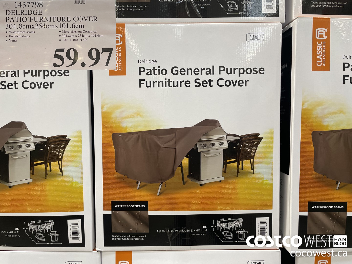 1437798 DELRIDGE PATIO FURNITURE COVER 304.8cmx254cmx101.6cm $59.97