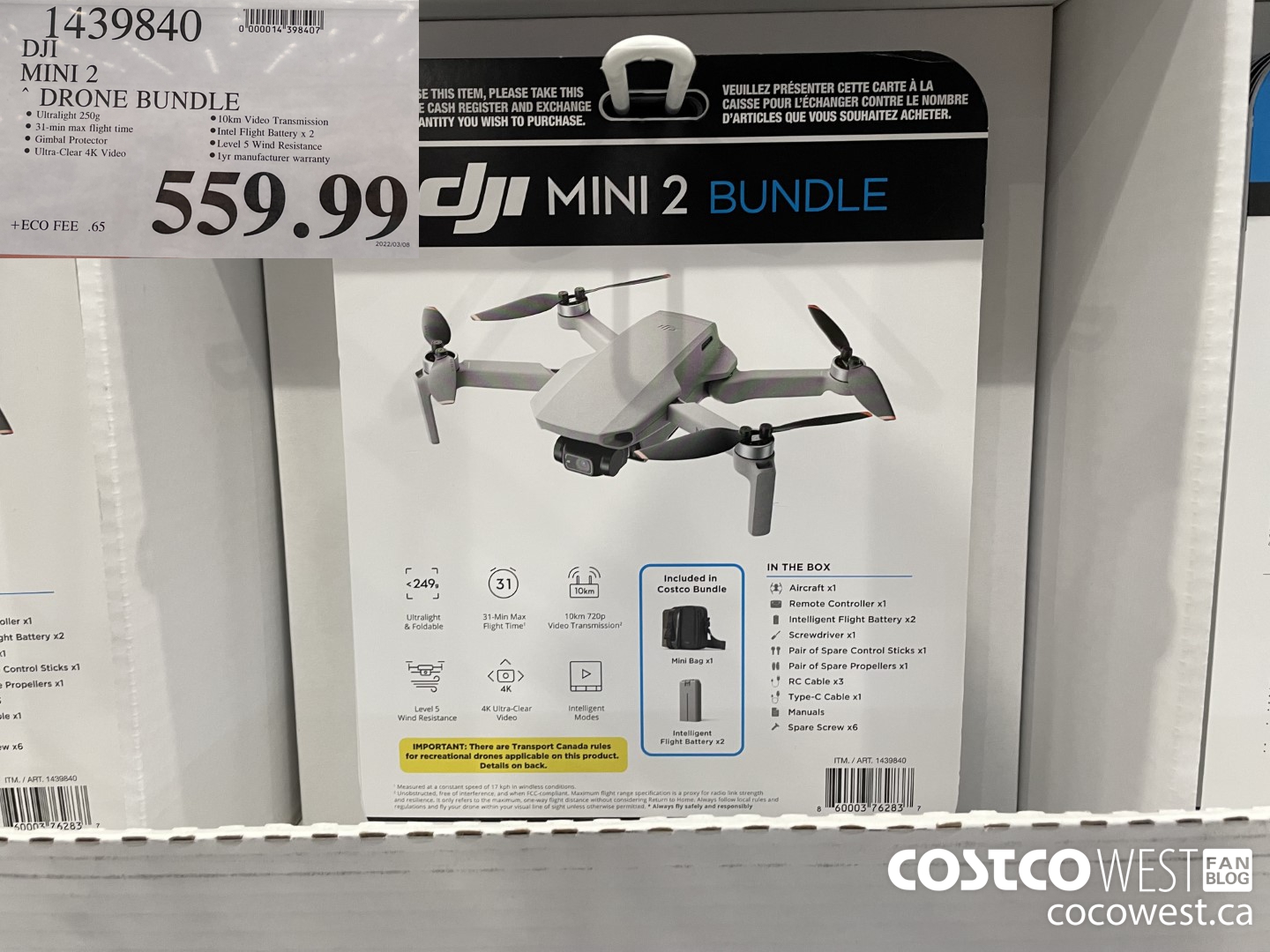 1439840 DJI MAVIC MINI 2 DRONE BUNDLE  $559.99