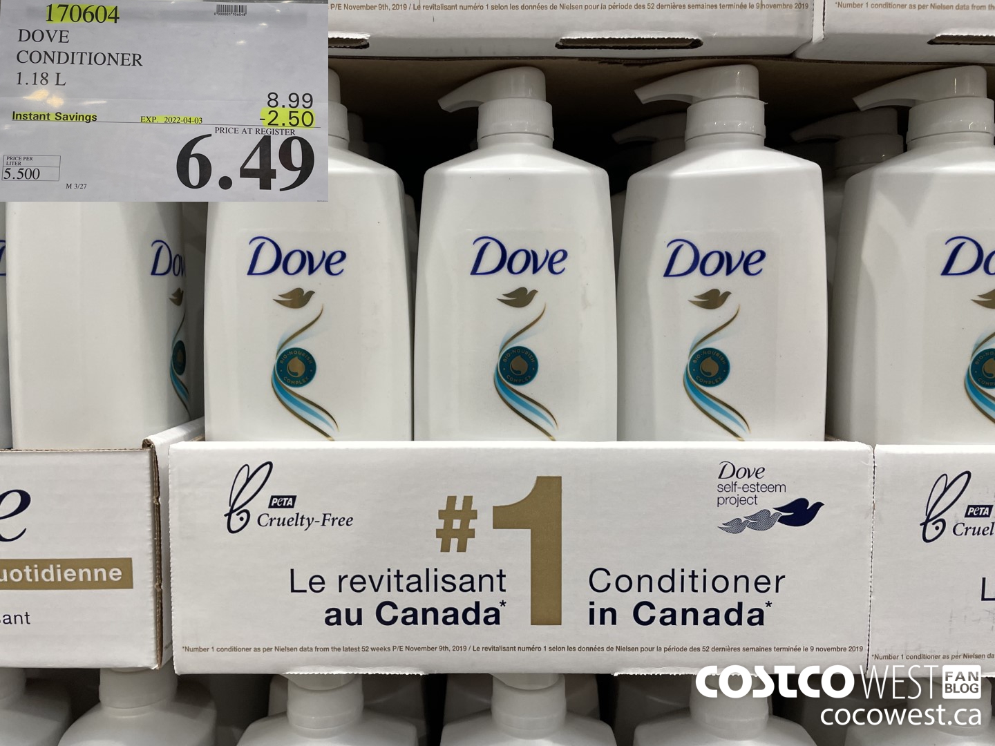 170604 DOVE CONDITIONER 1.18 L ($2.50 INSTANT SAVINGS EXPIRES ON 2022-04-03) $6.49