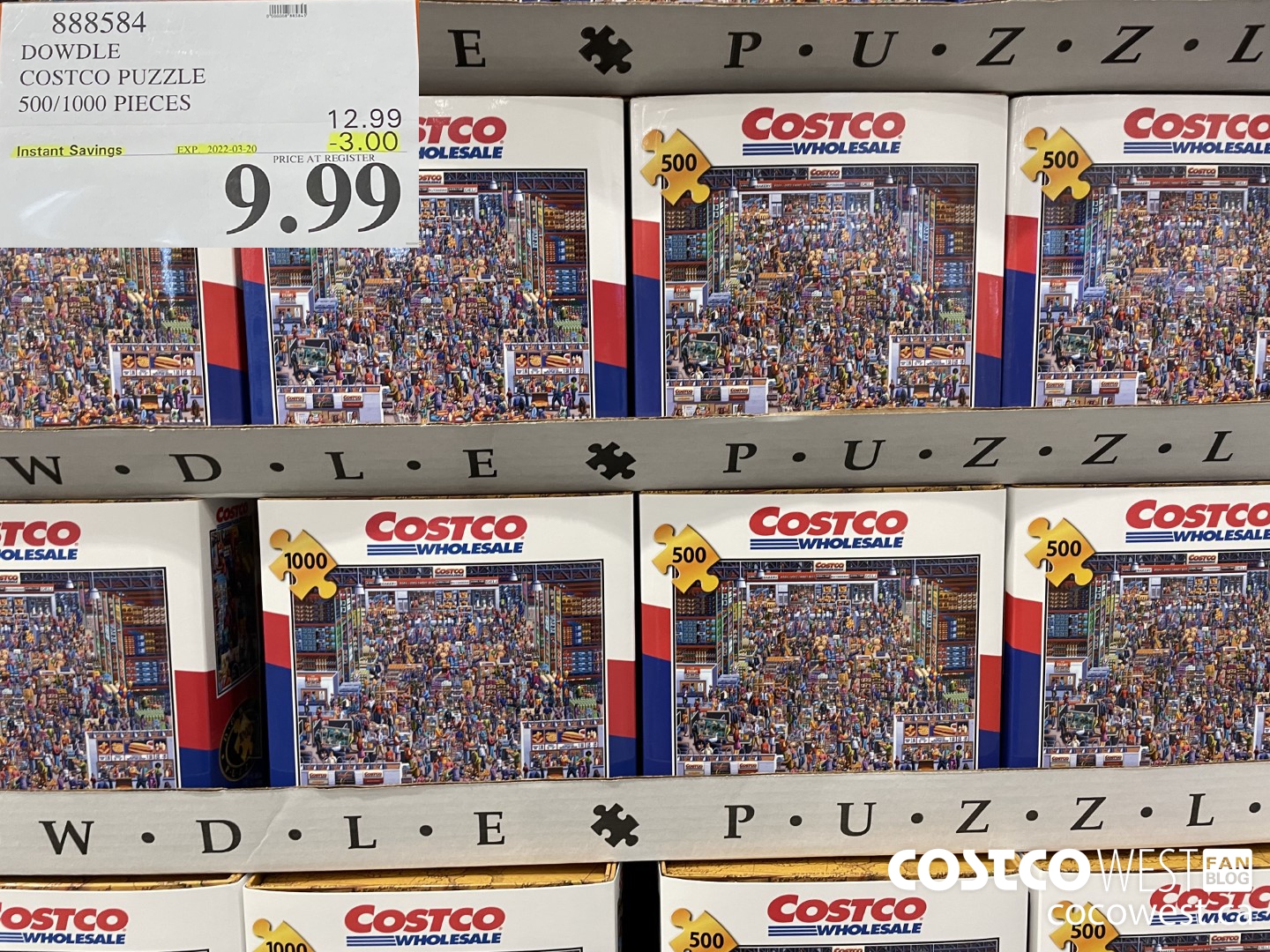 888584 DOWDLE COSTCO PUZZLE 100/500/1000 PIECES ($3.00 INSTANT SAVINGS EXPIRES ON 2022-03-20) $9.99