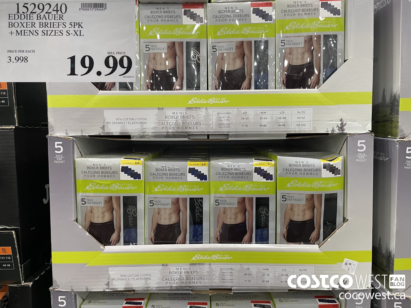 1529240 EDDIE BAUER BOXER BRIEFS 5PK MENS SIZES S-XL $19.99