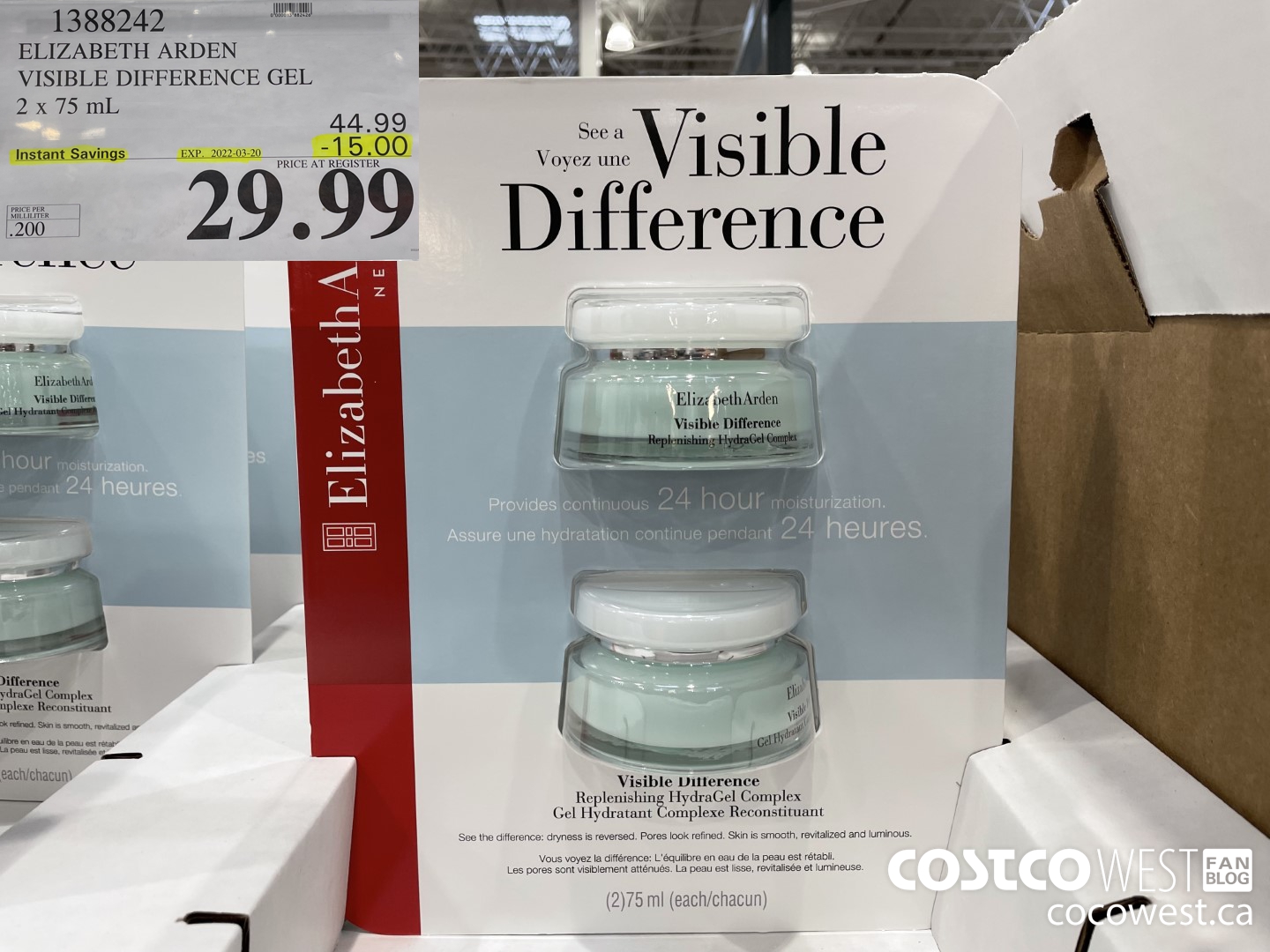 1388242 ELIZABETH ARDEN VISIBLE DIFFERENCE GEL 2 x 75 mL ($15.00 INSTANT SAVINGS EXPIRES ON 2022-03-20) $29.99