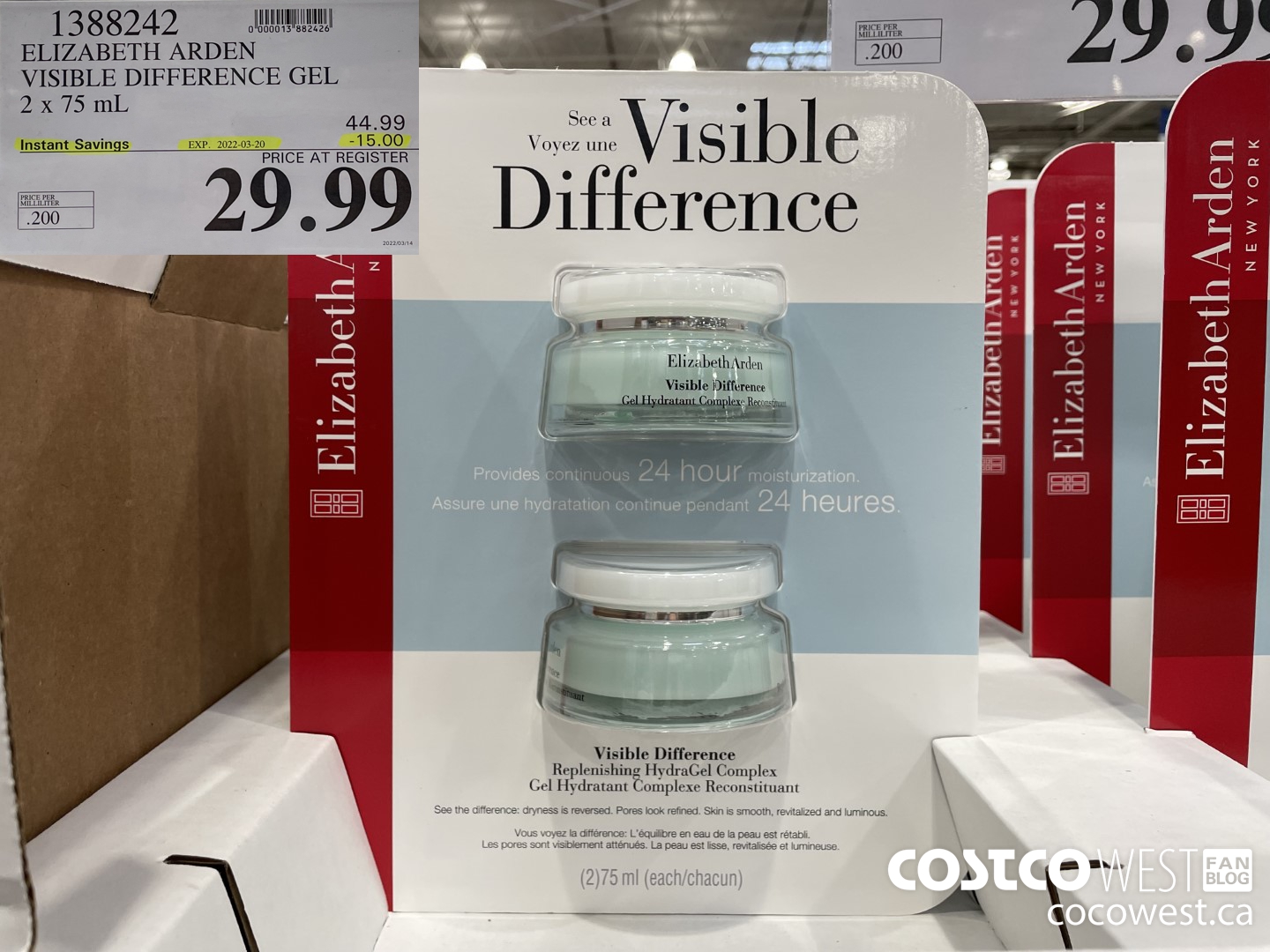 1388242 ELIZABETH ARDEN VISIBLE DIFFERENCE GEL 2 x 75 mL ($15.00 INSTANT SAVINGS EXPIRES ON 2022-03-20) $29.99