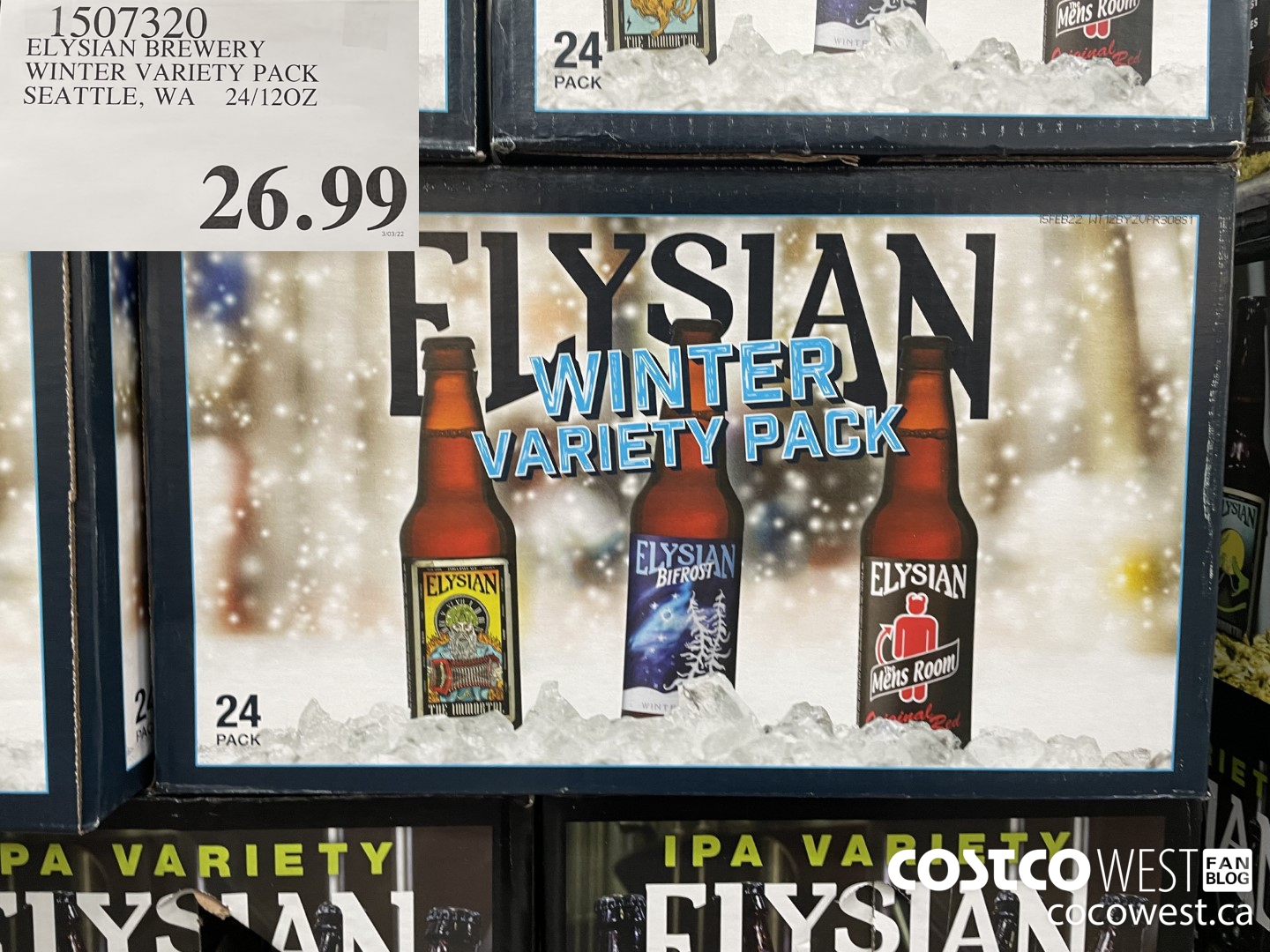1507320 ELYSIAN BREWERY WINTER VARIETY PACK SEATTLE, WA 24/120Z  $26.99