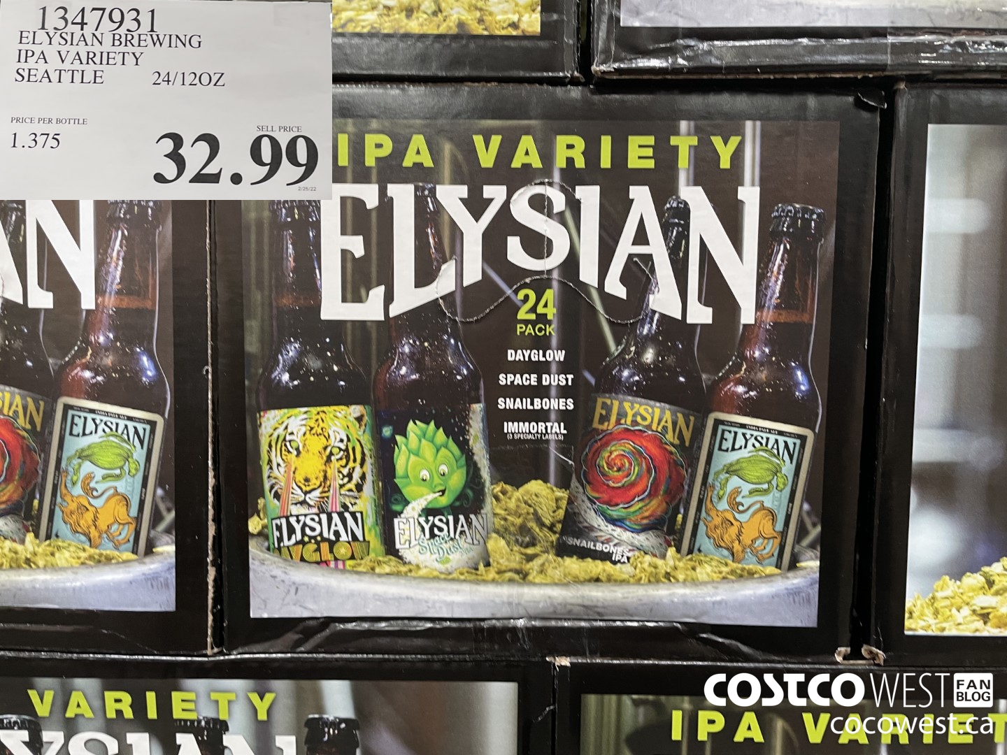 1347931 ELYSIAN BREWING IPA VARIETY SEATTLE 24/12OZ $32.99
