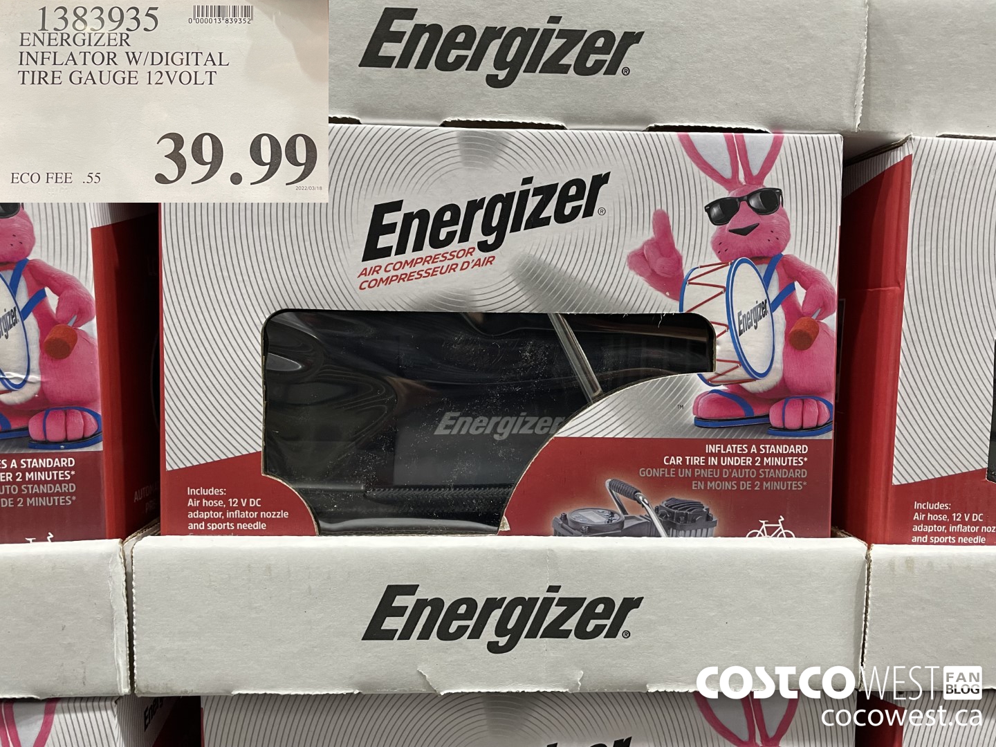 1383935 ENERGIZER INFLATOR W/DIGITAL TIRE GAUGE 12VOLT $39.99