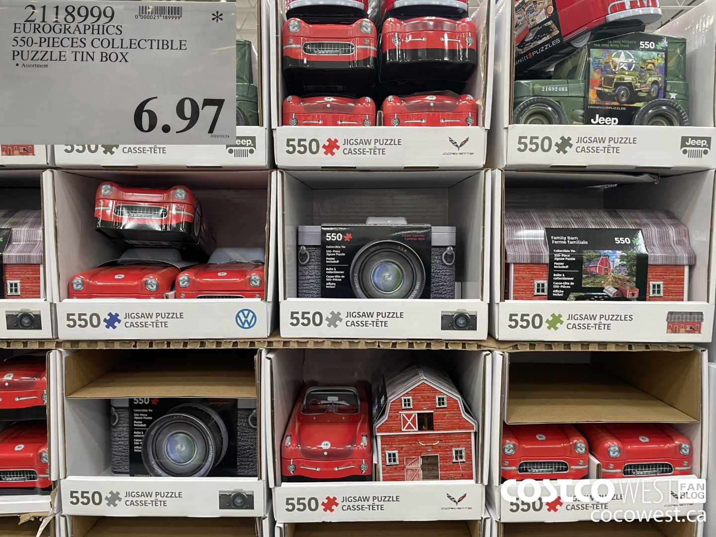 2118999 EUROGRAPHICS 550-PIECES COLLECTIBLE PUZZLE TIN BOX $6.97